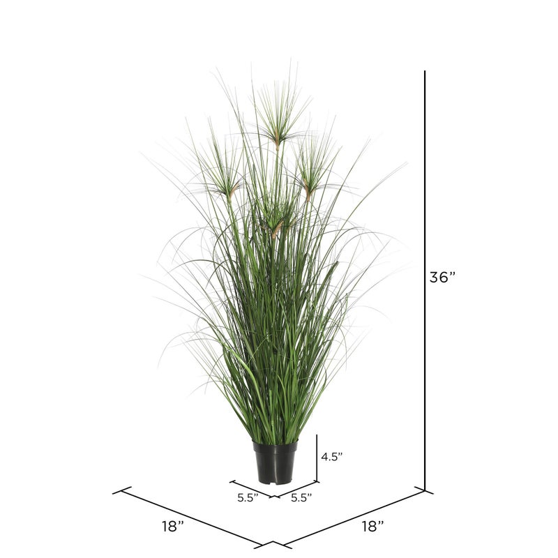 Vickerman Everyday 36" Artificial Green Brushed Grass with Black Plastic Pot - Faux Grass Plant Decor - Home Or Office Indoor Greenery Accent - Grass for Indoor - Image 3